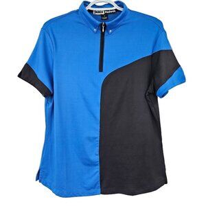 Jamie Sadock Colorblock 1/4 Zip Golf Shirt Blue & Black Women's M Activewear